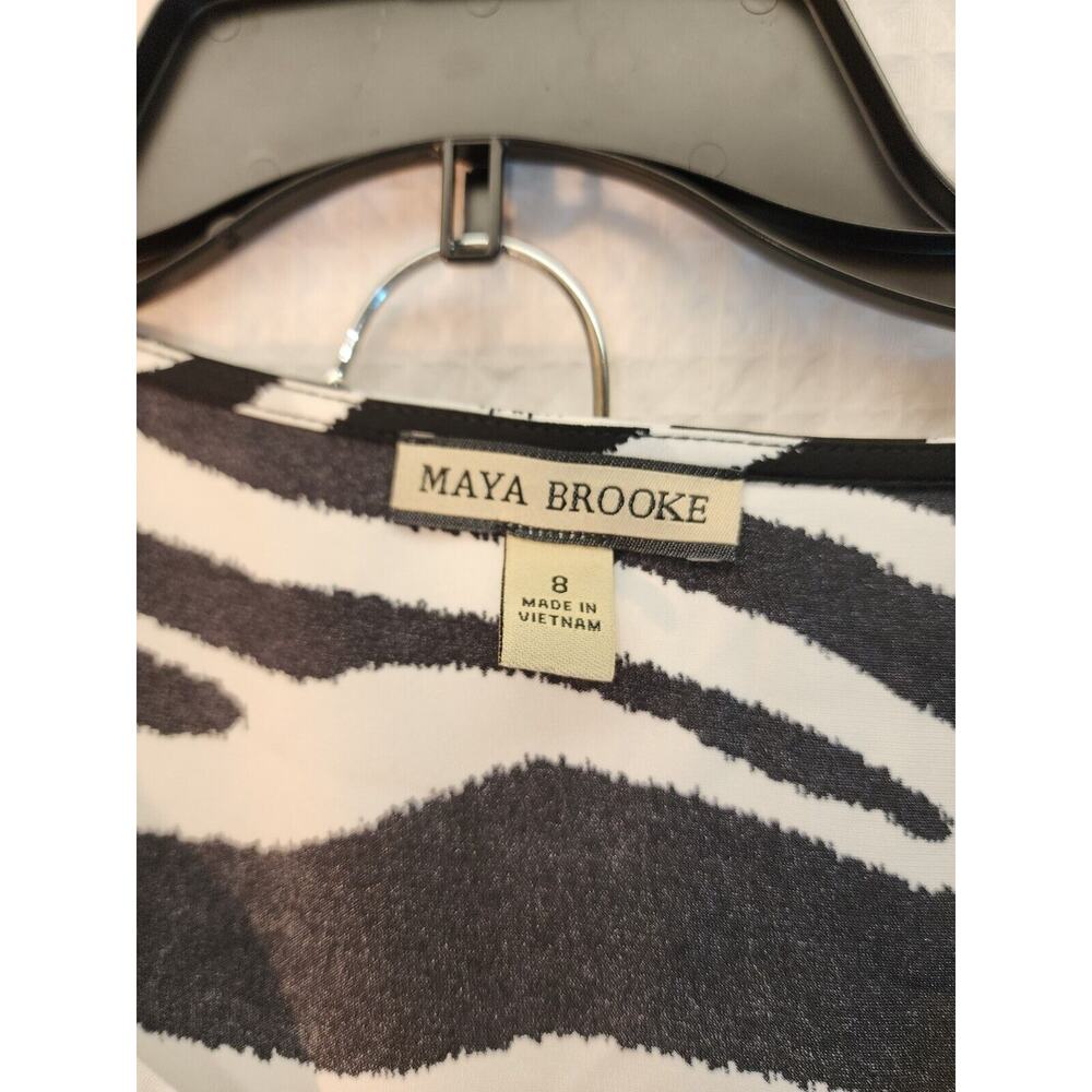 Maya Brookes Outfit Womens Size 8 Pant Suit Zebra Print Slacks - Picture 4 of 14